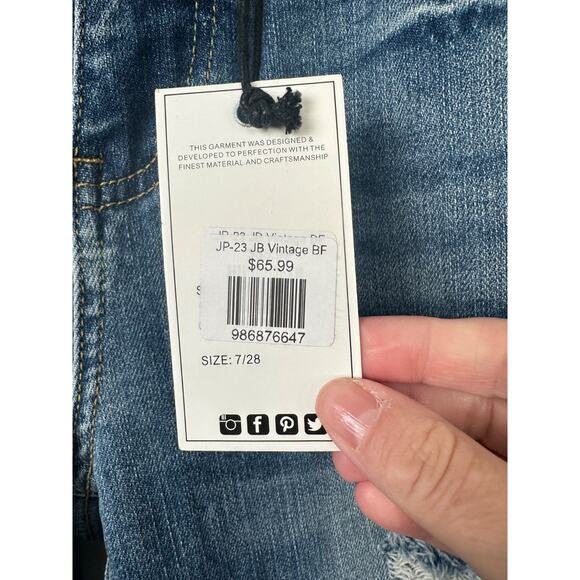 NEW Judy Blue Jeans Womens 7/28 Boyfriend Fit Distressed High Waist $65.99 A7 - Picture 3 of 7